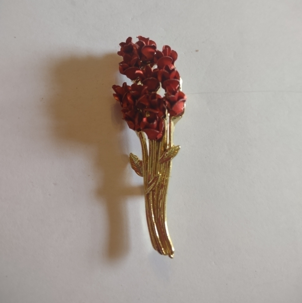 Women's rose bouquet SIGNED DM 97 ESTATE brooch pin - Picture 1 of 4